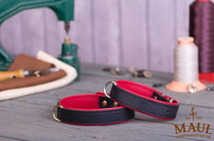 Lederhalsband "Klassik-Premium" schwarz/rot...