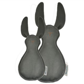 Wurfspielzeug "Hase" aus Naturleder grau Gro&szlig;