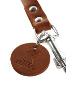 HUNTER verstellbare F&uuml;hrleine aus Vollrindleder 2 m cognac 13 mm