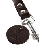 HUNTER verstellbare F&uuml;hrleine aus Vollrindleder 2 m dunkelbraun 20 mm