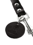 HUNTER verstellbare F&uuml;hrleine aus Vollrindleder 2 m schwarz 20 mm