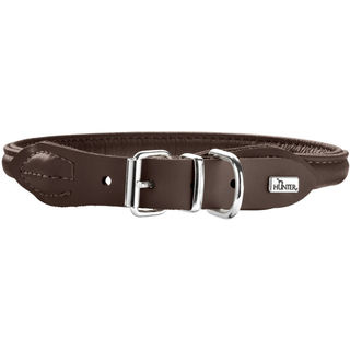 HUNTER Lederhalsband rundgen&auml;ht dunkelbraun 50 (41-46 cm, 10 mm)